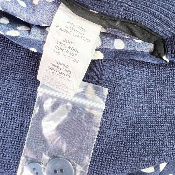 Free People Sandrine Rose Wool Cardigan Oversized Womens XS BLUE Button Down new - Picture 8 of 11